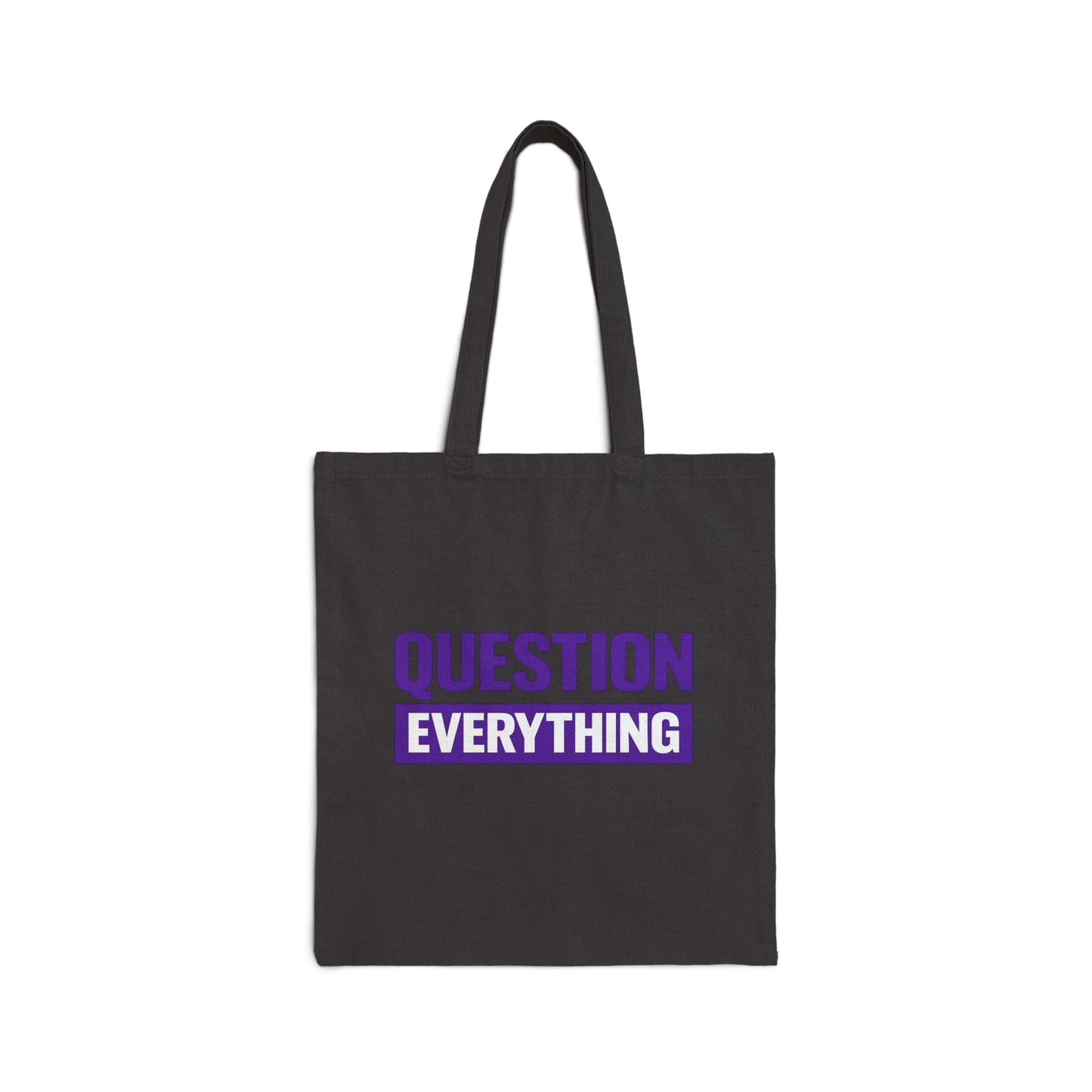 Question Everything Tote Bag — Bold Purple Statement Canvas Tote