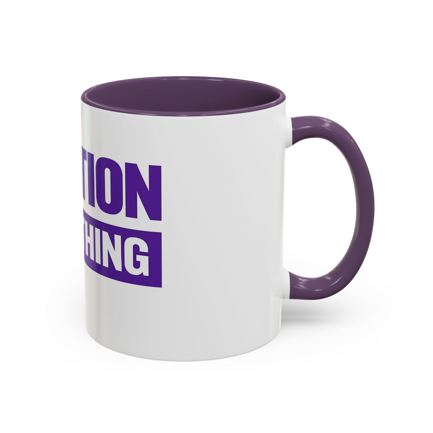 Question Everything Accent Coffee Mug — Bold Purple Typography 11/15oz