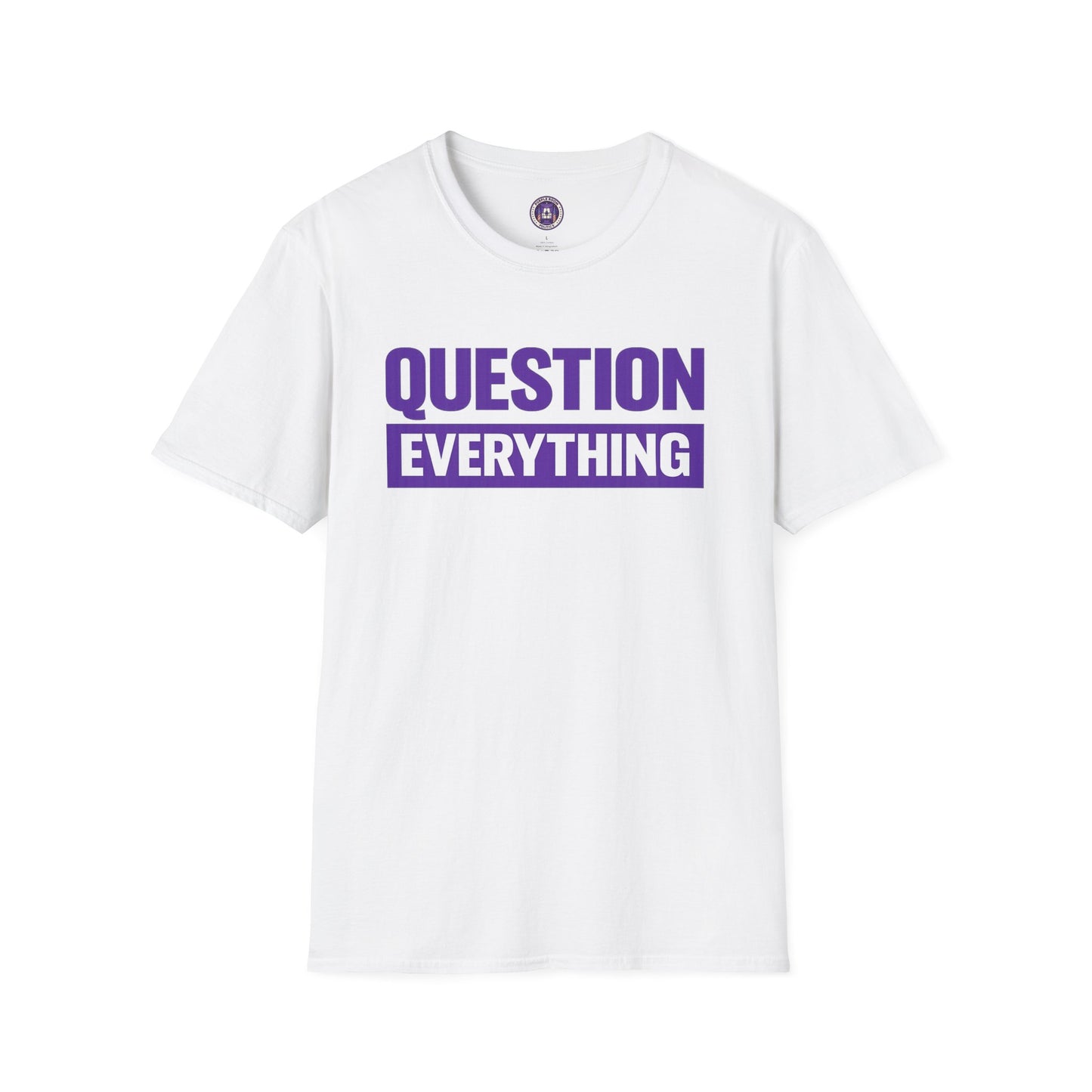 Question Everything T-Shirt — Bold Purple Graphic Tee for Thinkers